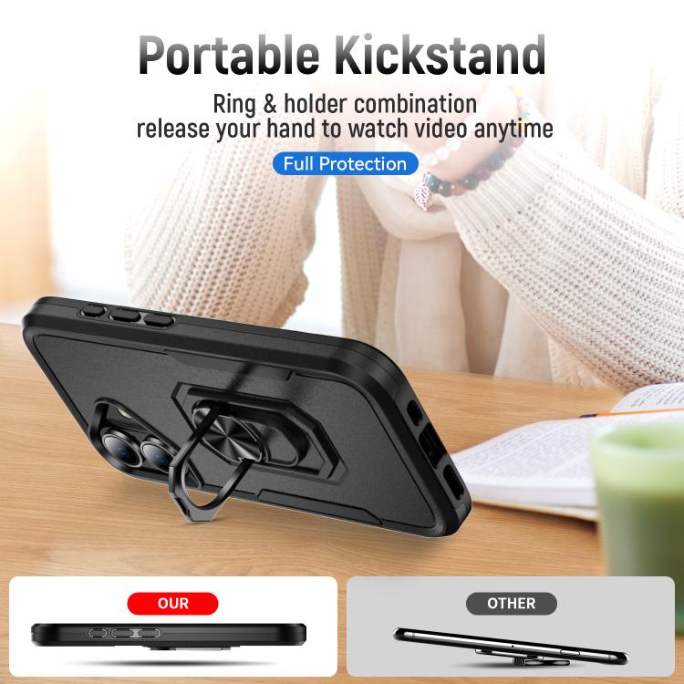 For iPhone 17 Pioneer Armor Heavy Duty PC + TPU Phone Case with Holder