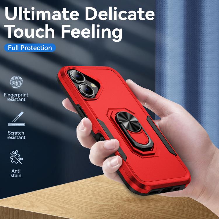 For iPhone 17 Pioneer Armor Heavy Duty PC + TPU Phone Case with Holder