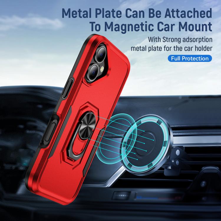 For iPhone 17 Pioneer Armor Heavy Duty PC + TPU Phone Case with Holder