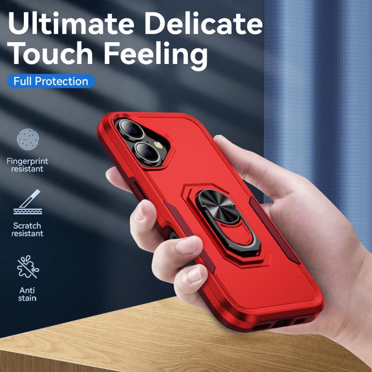For iPhone 17 Pioneer Armor Heavy Duty PC + TPU Phone Case with Holder