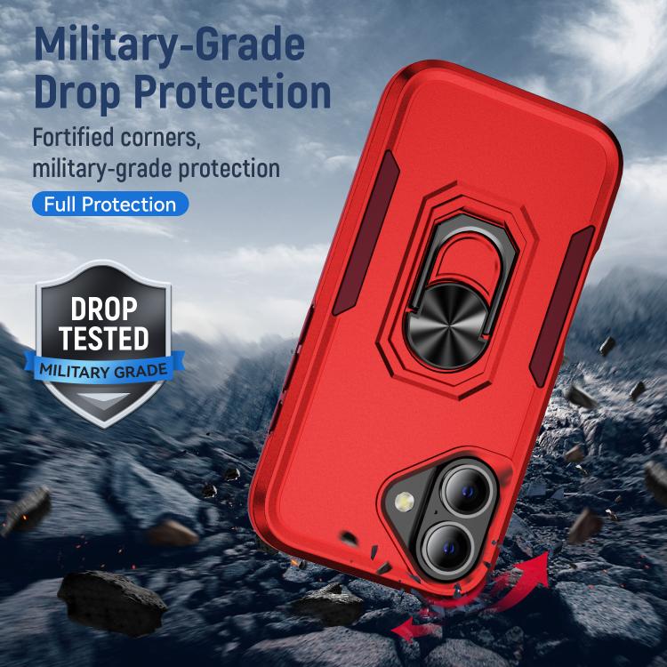 For iPhone 17 Pioneer Armor Heavy Duty PC + TPU Phone Case with Holder