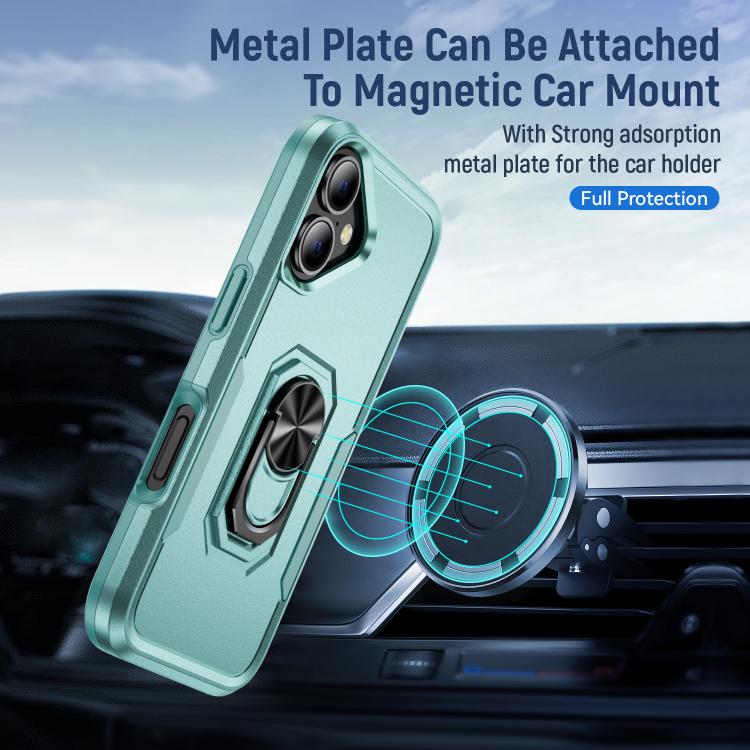 For iPhone 17 Pioneer Armor Heavy Duty PC + TPU Phone Case with Holder