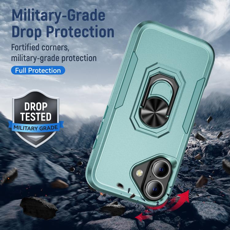 For iPhone 17 Pioneer Armor Heavy Duty PC + TPU Phone Case with Holder