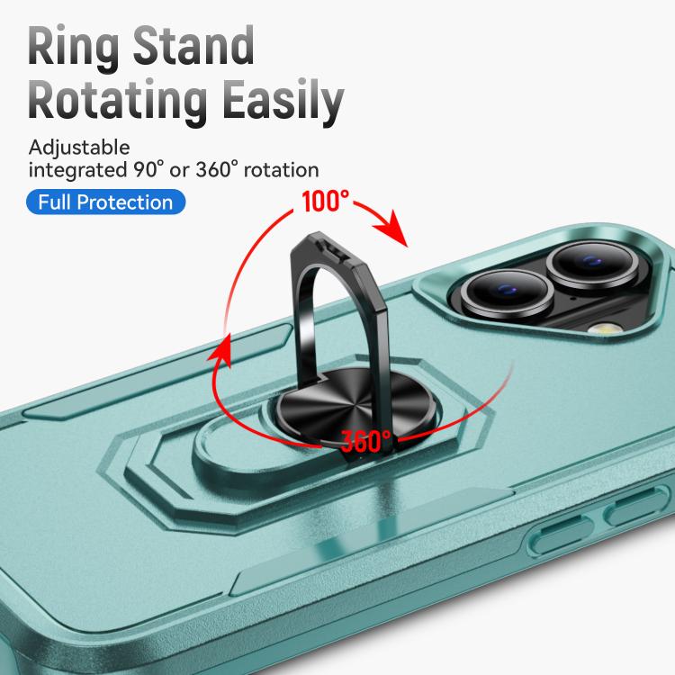 For iPhone 17 Pioneer Armor Heavy Duty PC + TPU Phone Case with Holder