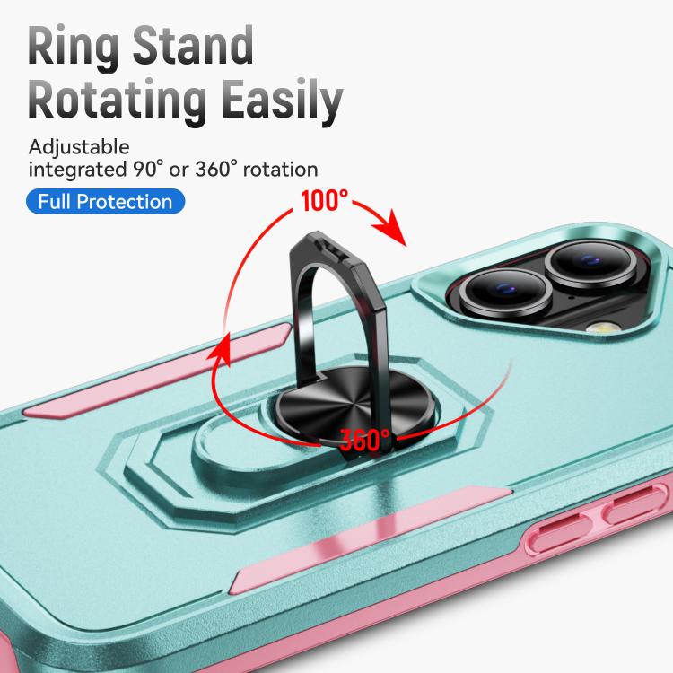 For iPhone 17 Pioneer Armor Heavy Duty PC + TPU Phone Case with Holder