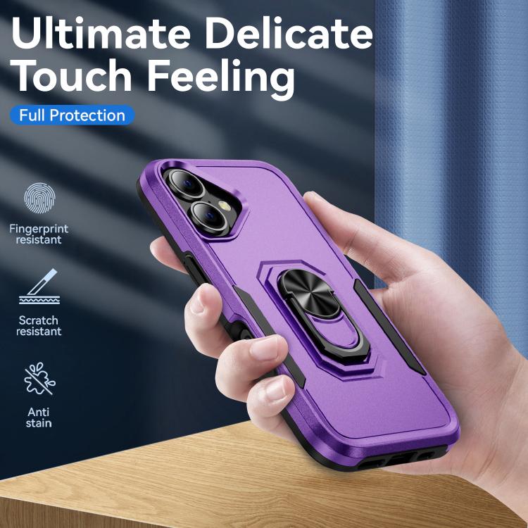 For iPhone 17 Pioneer Armor Heavy Duty PC + TPU Phone Case with Holder
