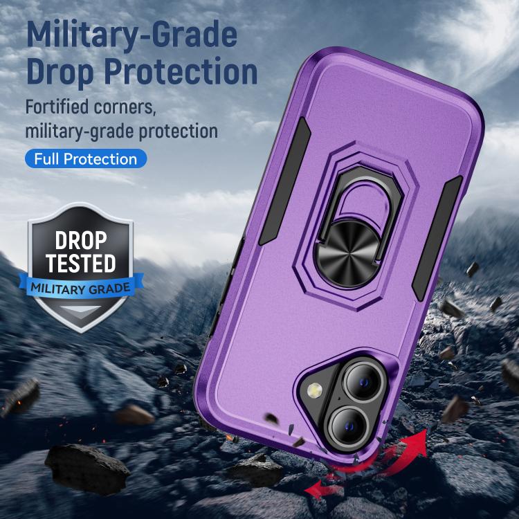 For iPhone 17 Pioneer Armor Heavy Duty PC + TPU Phone Case with Holder