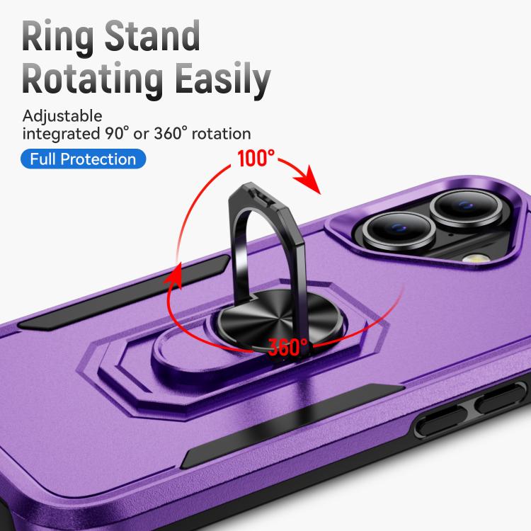 For iPhone 17 Pioneer Armor Heavy Duty PC + TPU Phone Case with Holder