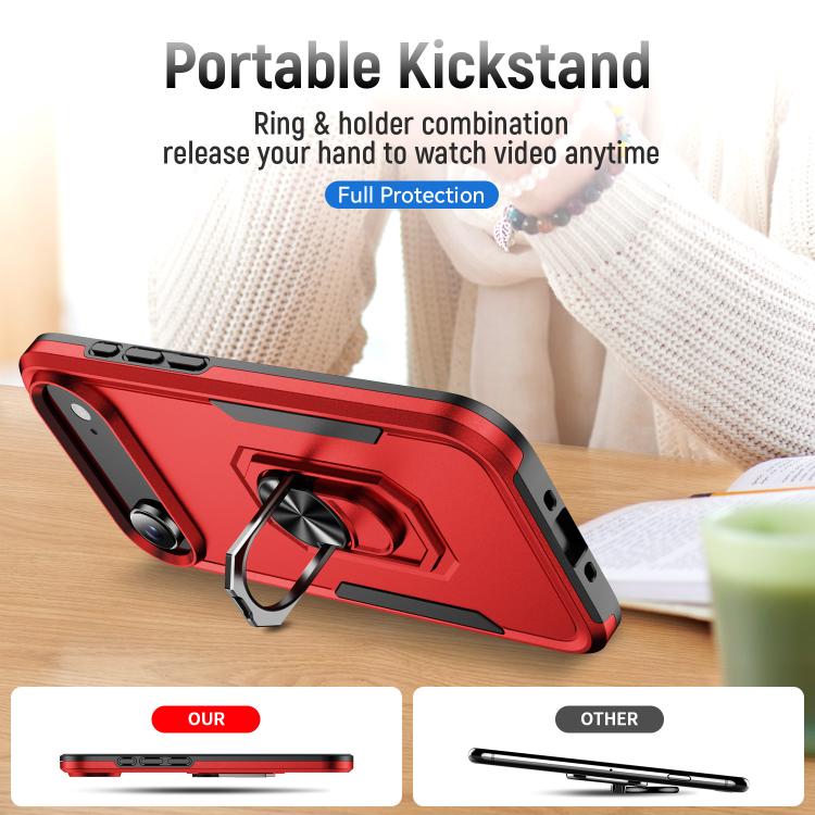 For iPhone Air Pioneer Armor Heavy Duty PC + TPU Phone Case with Holder