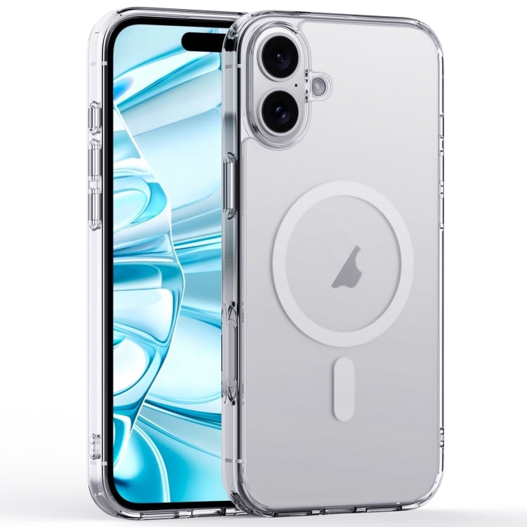 For iPhone 16 Plus Crystal Clear Frosted MagSafe Magnetic Phone Case