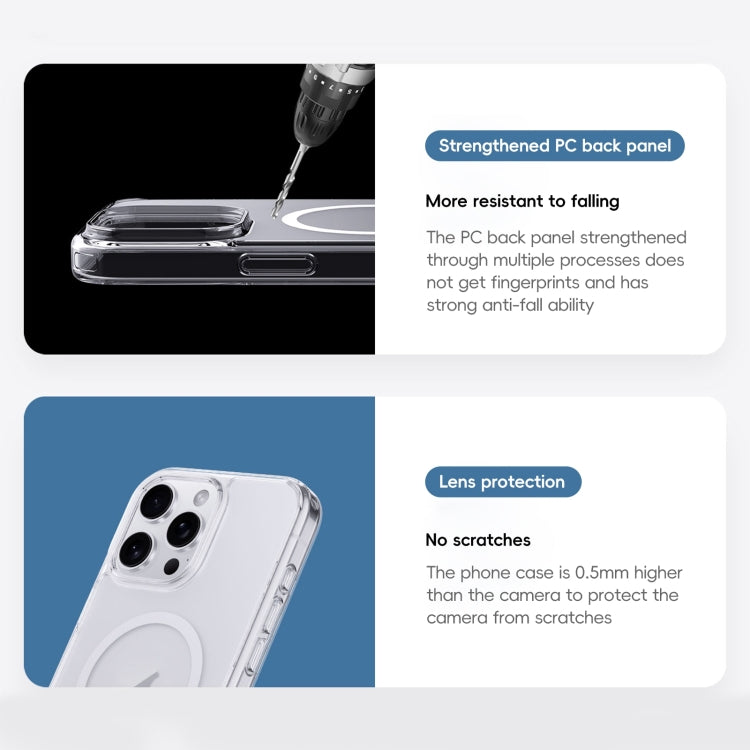 For iPhone 16 Pro Crystal Clear Frosted MagSafe Magnetic Phone Case