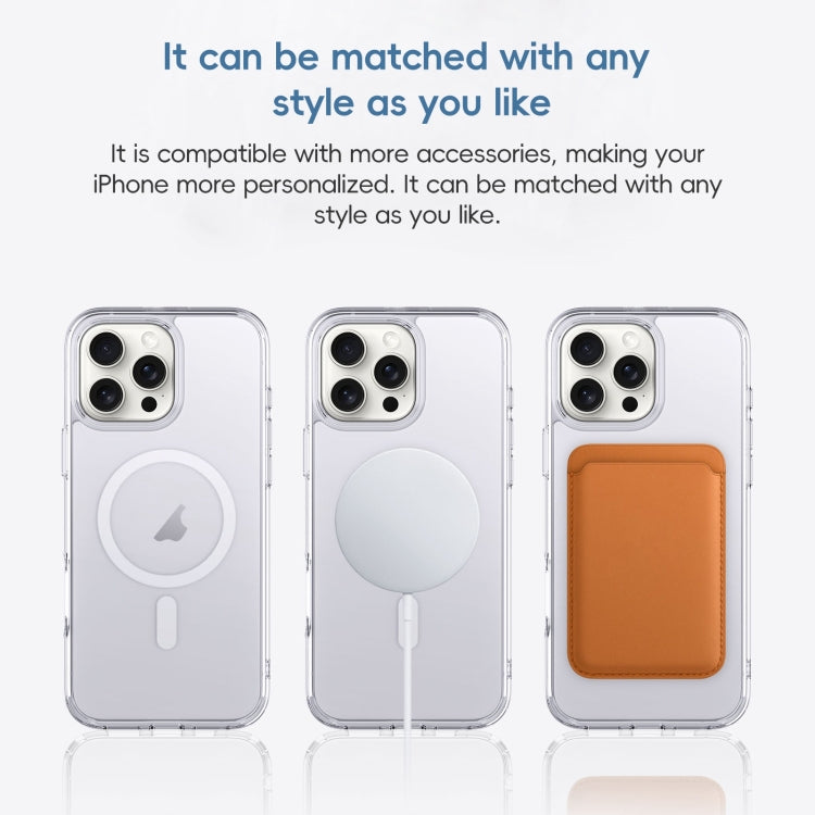 For iPhone 16 Pro Crystal Clear Frosted MagSafe Magnetic Phone Case