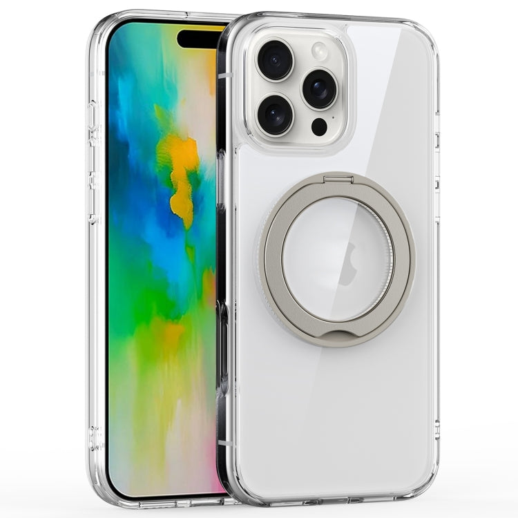 For iPhone 16 Pro Crystal Clear MagSafe Magnetic Holder Phone Case