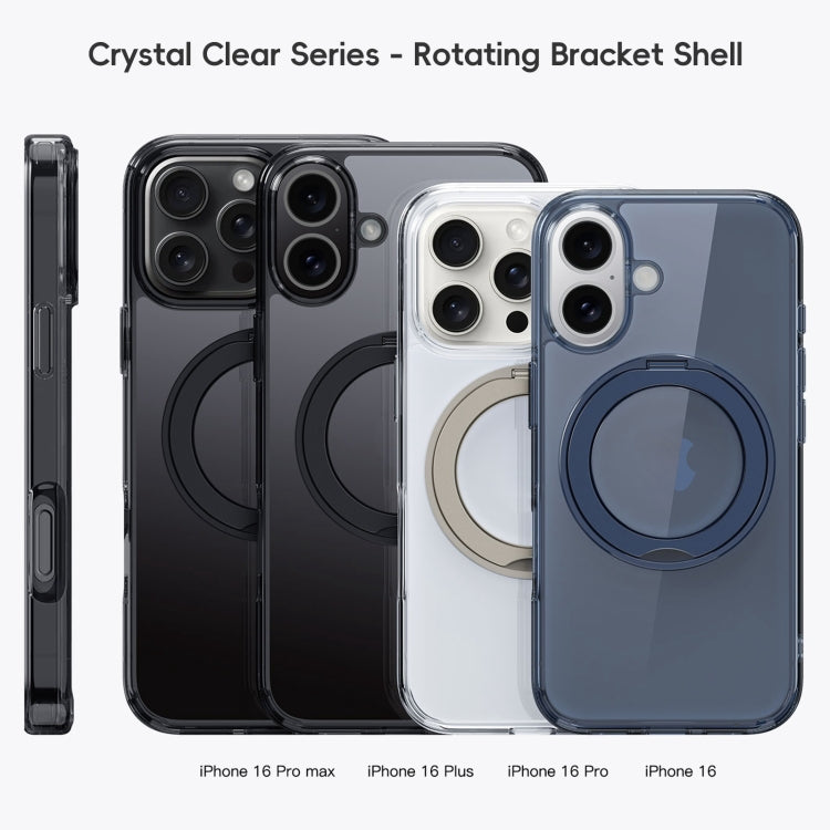 For iPhone 16 Pro Crystal Clear MagSafe Magnetic Holder Phone Case
