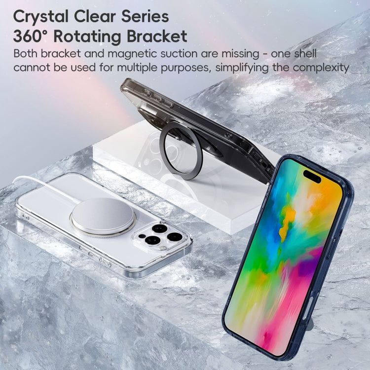 For iPhone 16 Pro Crystal Clear MagSafe Magnetic Holder Phone Case