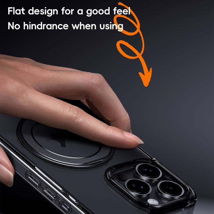 For iPhone 16 Pro Crystal Clear MagSafe Magnetic Holder Phone Case