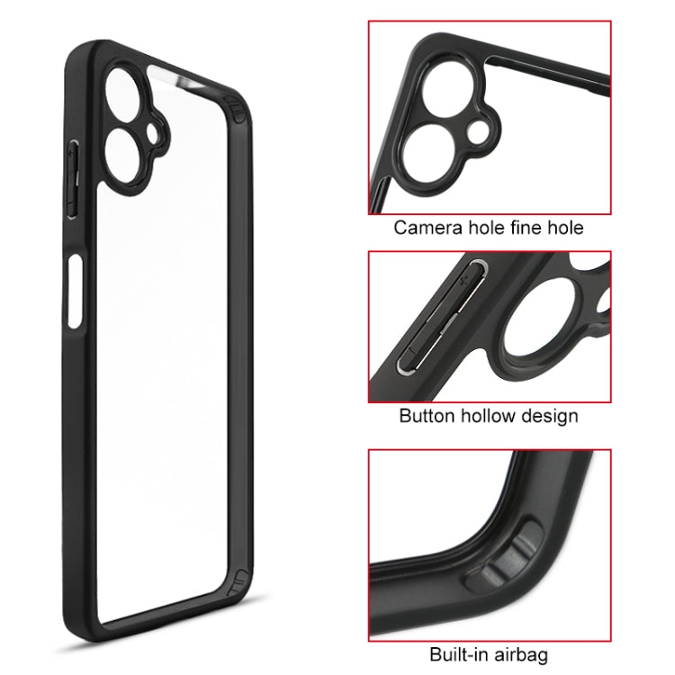 For Samsung Galaxy A06 4G Frosted TPU + Transparent PC Phone Case - Black