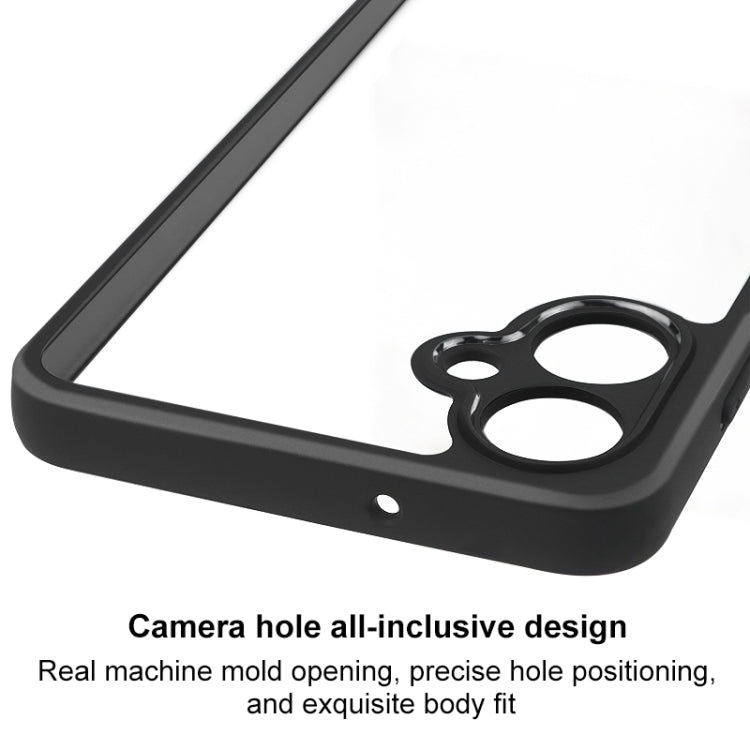 For Samsung Galaxy A06 4G Frosted TPU + Transparent PC Phone Case - Black