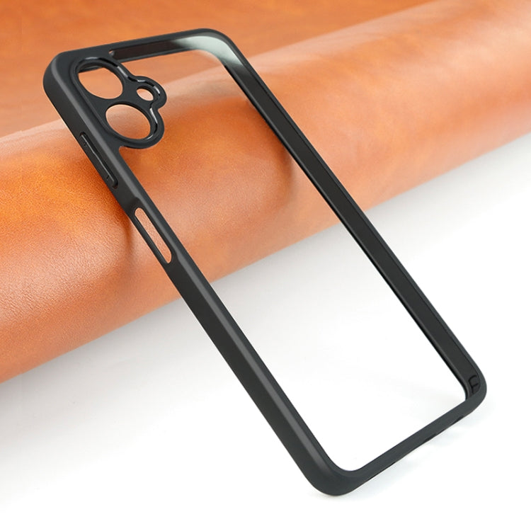 For Samsung Galaxy A06 4G Frosted TPU + Transparent PC Phone Case - Black