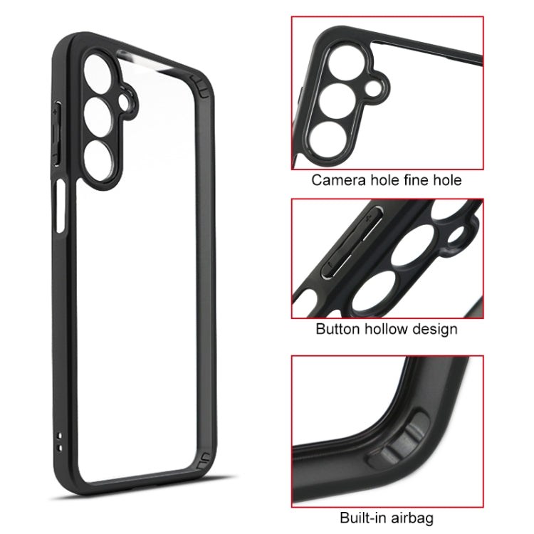 For Samsung Galaxy A16 5G Frosted TPU + Transparent PC Phone Case - Black
