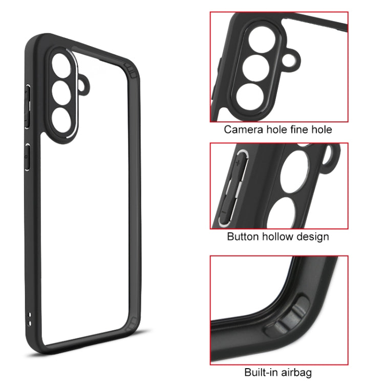 For Samsung Galaxy A36 5G Frosted TPU + Transparent PC Phone Case - Black