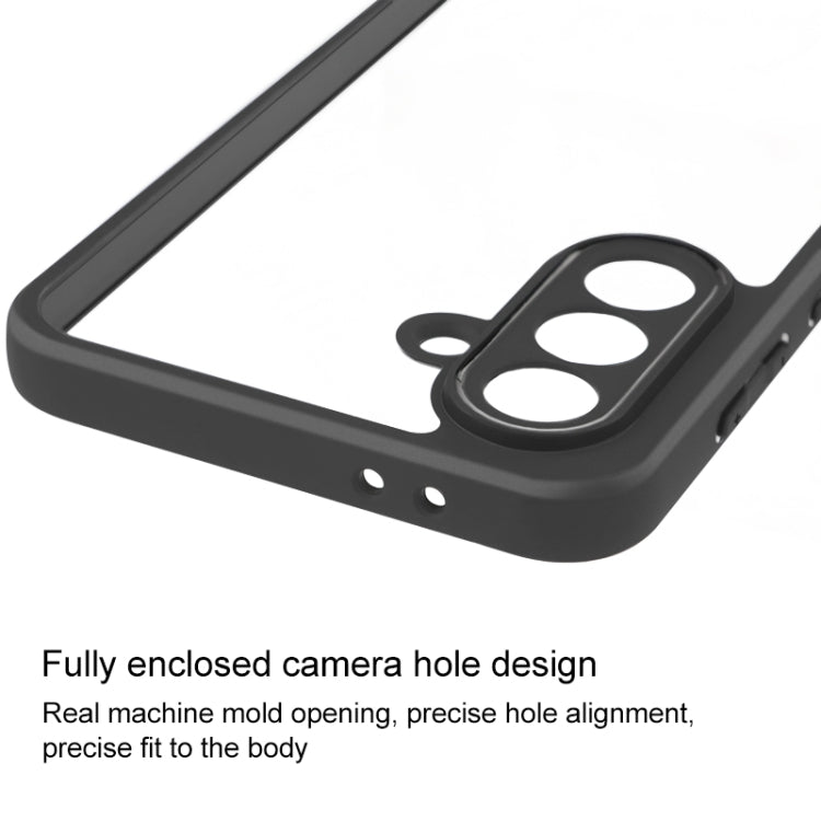 For Samsung Galaxy A36 5G Frosted TPU + Transparent PC Phone Case - Black