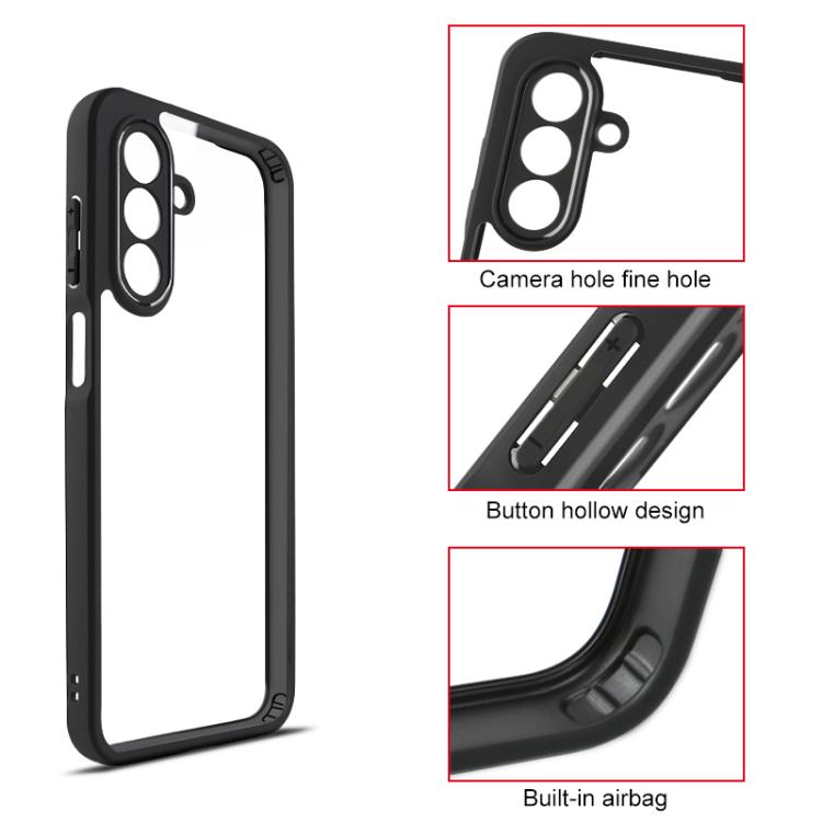 For Samsung Galaxy A26 5G Frosted TPU + Transparent PC Phone Case - Black
