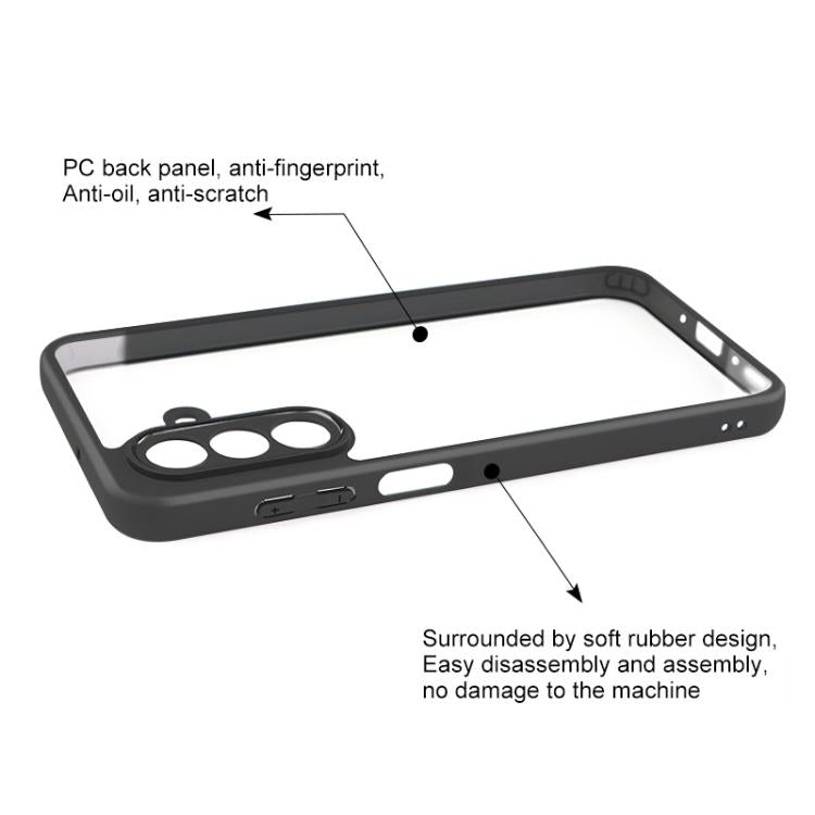 For Samsung Galaxy A26 5G Frosted TPU + Transparent PC Phone Case - Black