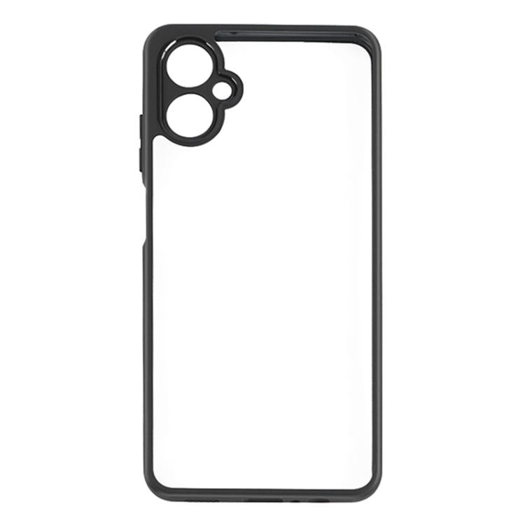 For Samsung Galaxy A06 5G Frosted TPU + Transparent PC Phone Case - Black