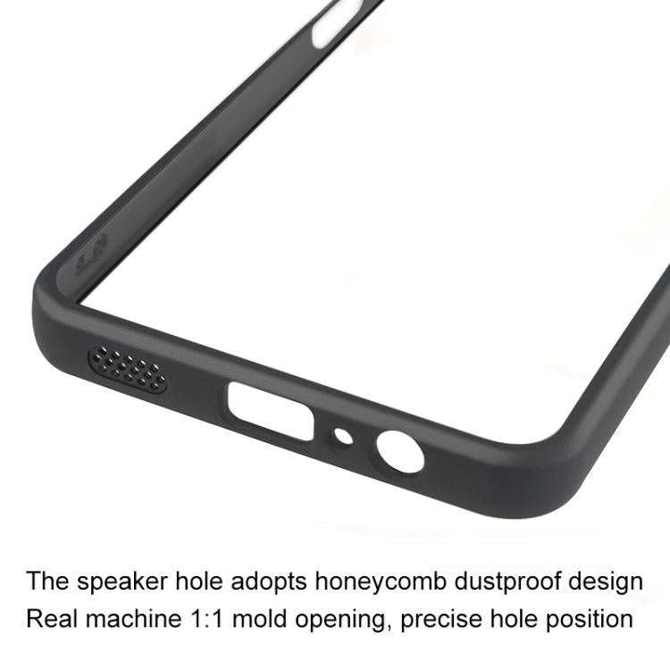 For Samsung Galaxy A06 5G Frosted TPU + Transparent PC Phone Case - Black