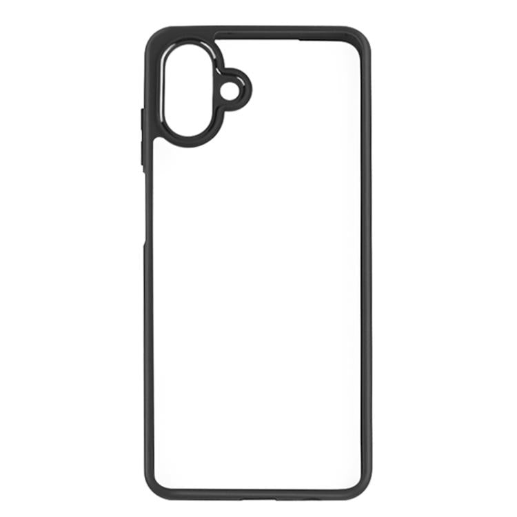 For Samsung Galaxy A07 4G Frosted TPU + Transparent PC Phone Case - Black