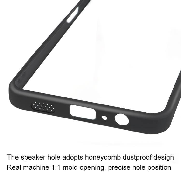 For Samsung Galaxy A07 4G Frosted TPU + Transparent PC Phone Case - Black