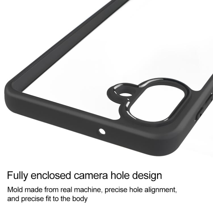For Samsung Galaxy A07 4G Frosted TPU + Transparent PC Phone Case - Black