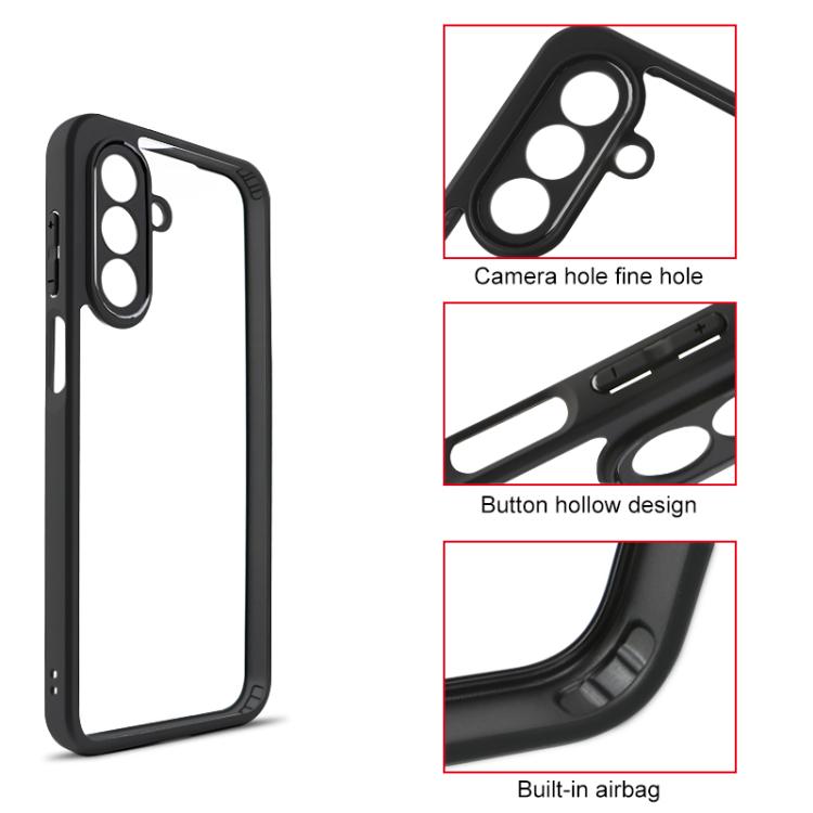 For Samsung Galaxy A17 5G Frosted TPU + Transparent PC Phone Case - Black