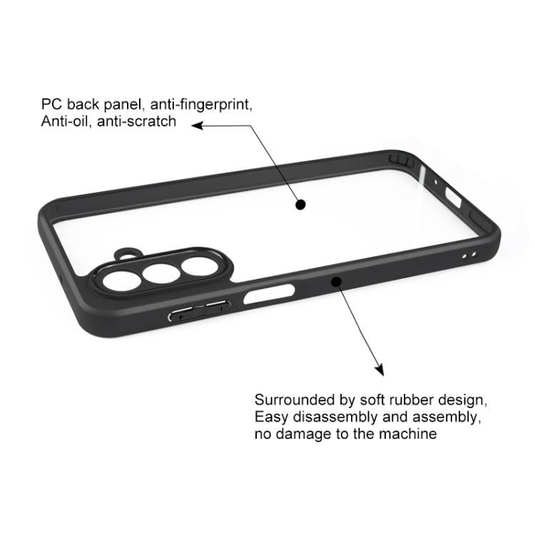 For Samsung Galaxy A17 5G Frosted TPU + Transparent PC Phone Case - Black