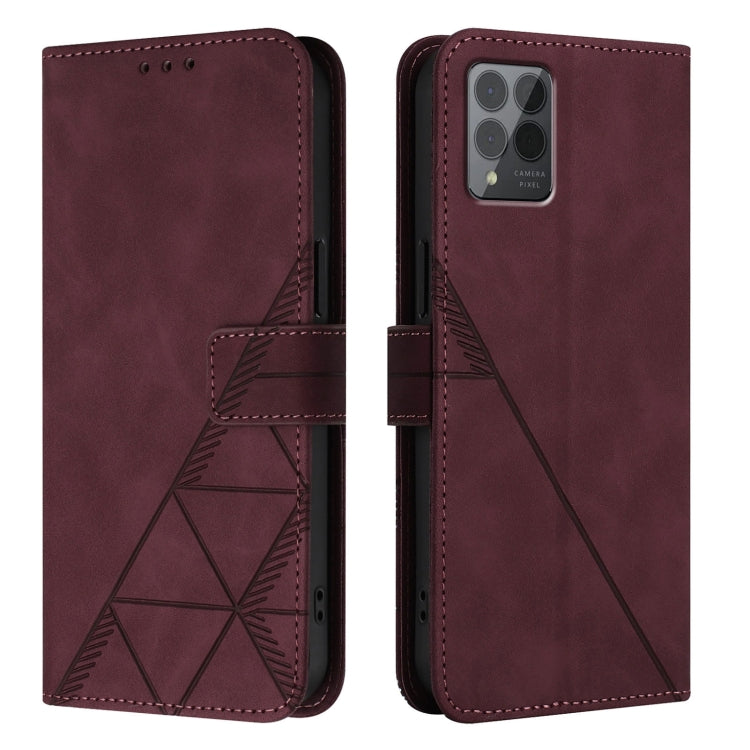 For T-Mobile REVVL 6 Pro / 6x Pro 5G Crossbody 3D Embossed Flip Leather Phone Case