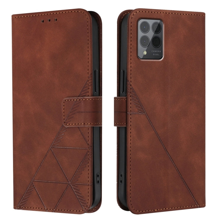 For T-Mobile REVVL 6 Pro / 6x Pro 5G Crossbody 3D Embossed Flip Leather Phone Case