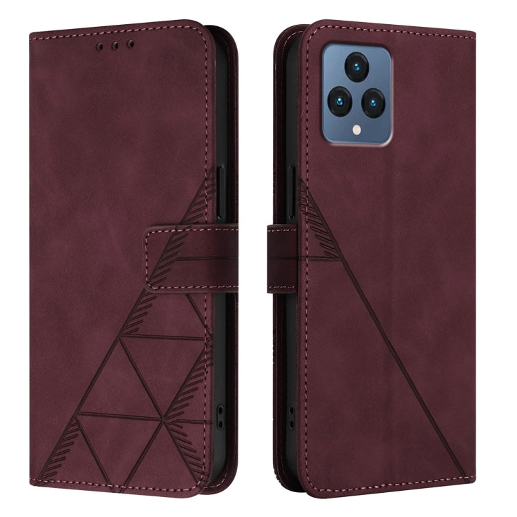 For T-Mobile REVVL 6 / 6x 5G Crossbody 3D Embossed Flip Leather Phone Case