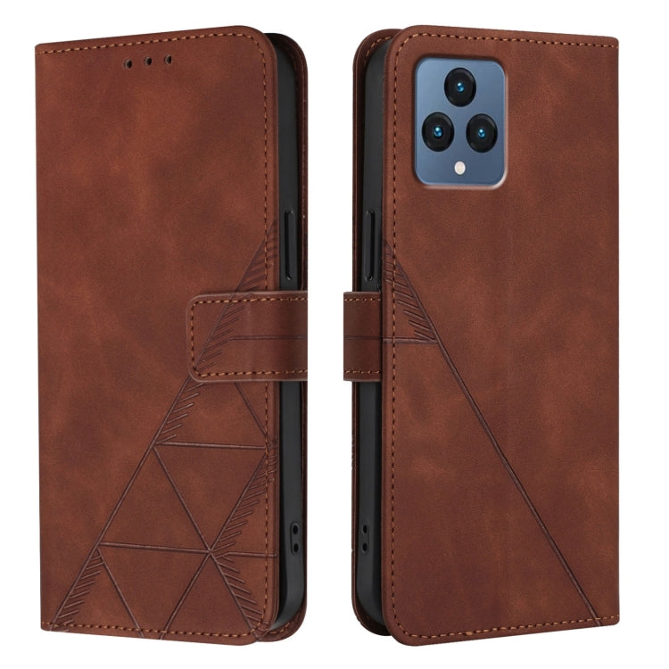 For T-Mobile REVVL 6 / 6x 5G Crossbody 3D Embossed Flip Leather Phone Case