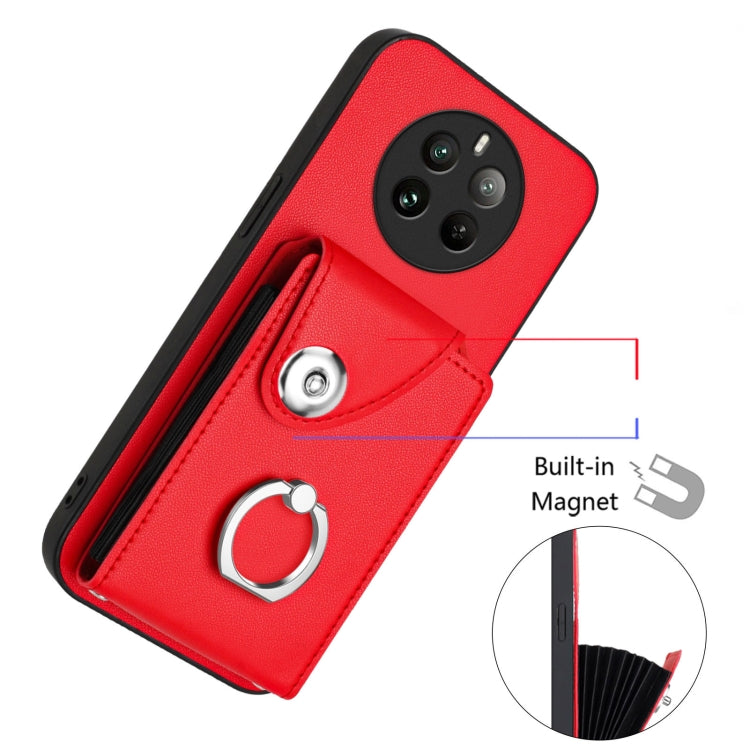For Realme 12 Pro / 12 Pro+ Organ Card Bag Ring Holder Phone Case