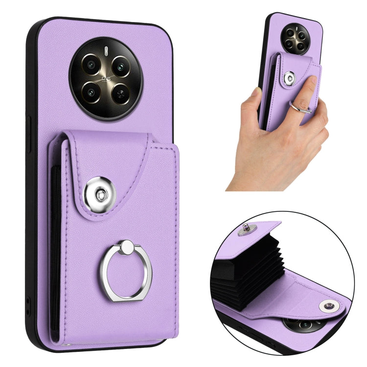 For Realme 12+ 5G India Organ Card Bag Ring Holder Phone Case