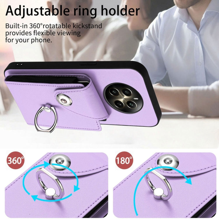 For Realme 12+ 5G India Organ Card Bag Ring Holder Phone Case