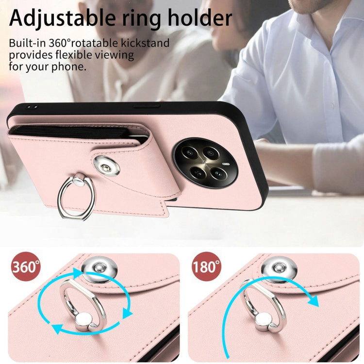 For Realme 12+ 5G India Organ Card Bag Ring Holder Phone Case