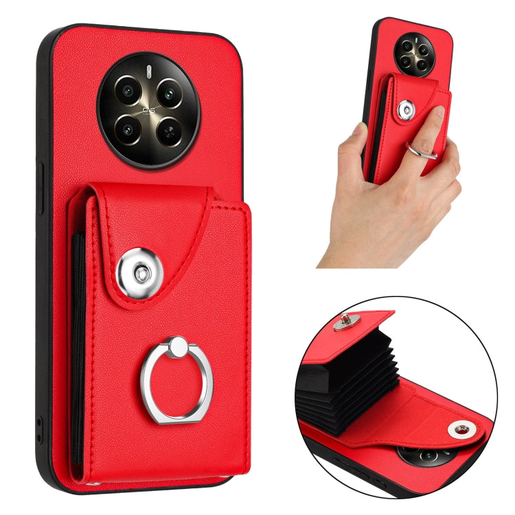 For Realme 12+ 5G India Organ Card Bag Ring Holder Phone Case