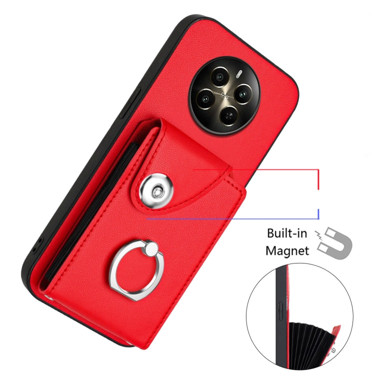 For Realme 12+ 5G India Organ Card Bag Ring Holder Phone Case