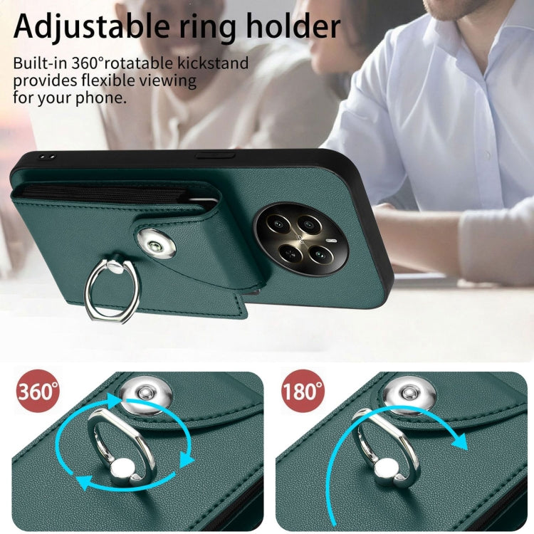 For Realme 12+ 5G India Organ Card Bag Ring Holder Phone Case