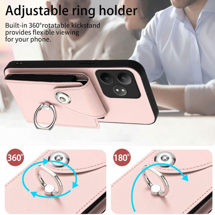 For Realme GT Neo6 SE Organ Card Bag Ring Holder Phone Case