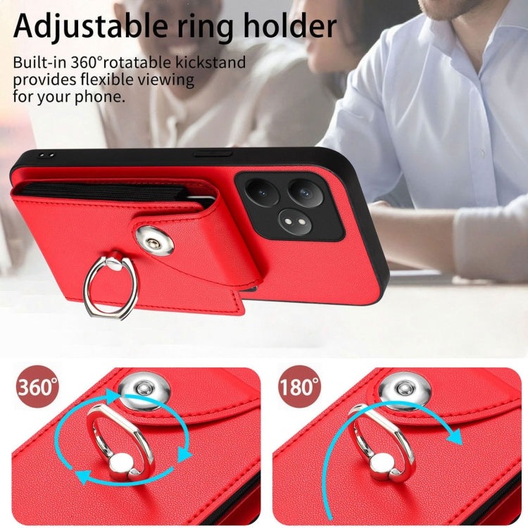 For Realme GT Neo6 SE Organ Card Bag Ring Holder Phone Case