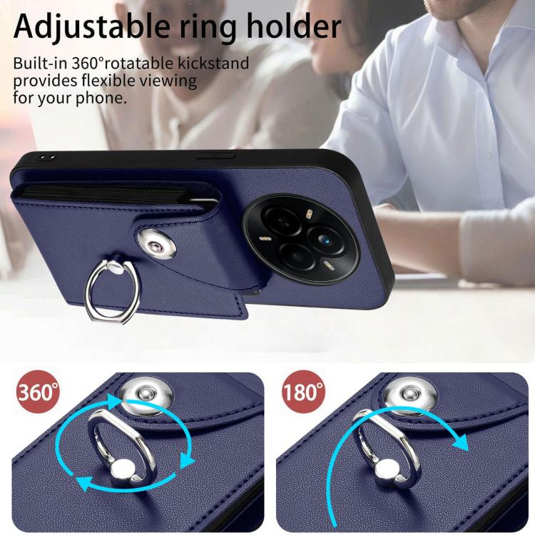 For Realme 14 Pro Organ Card Bag Ring Holder Phone Case