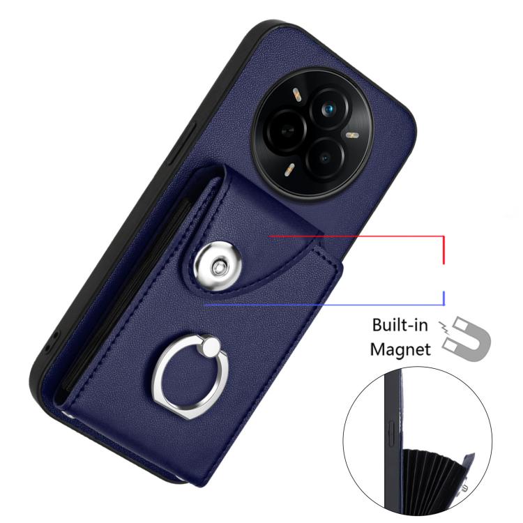 For Realme 14 Pro Organ Card Bag Ring Holder Phone Case